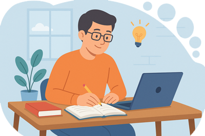 Persona en mesa con laptop